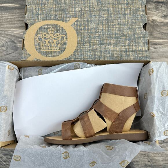 NIB Born Haidee 7M Comfort Leather Gladiator Sandals Brown - Picture 8 of 11